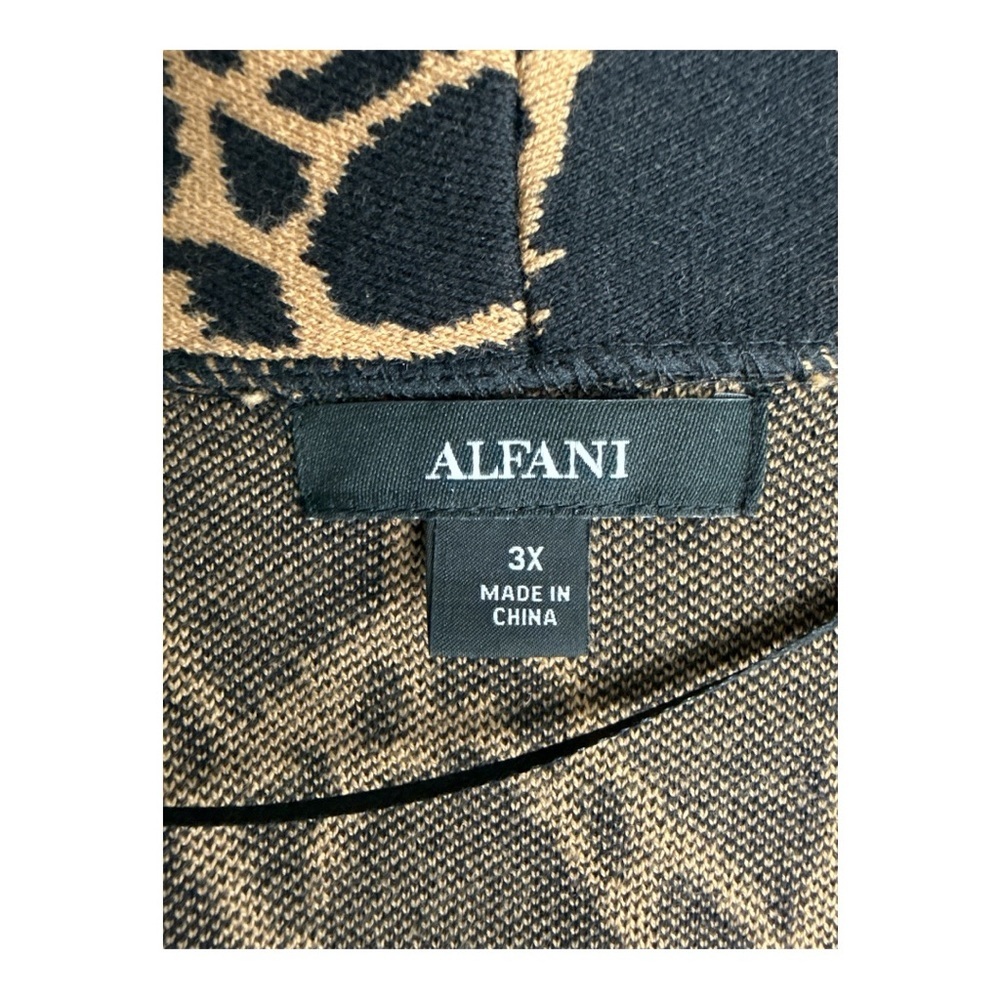 Alfani Black and Tan Animal Print Long Cardigan, 3X - Picture 5 of 9